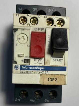 Schneider Electric TELEMECANIQUE GV2ME07 / 1.6 - 2.5А CIRCUIT BREAKER — TELEMECANIQUE