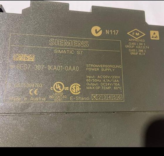 2001 SIEMENS 6ES7 307-1KA01-0AA0 SIMATIC S7 INPUT AC120V/ 230V — Siemens